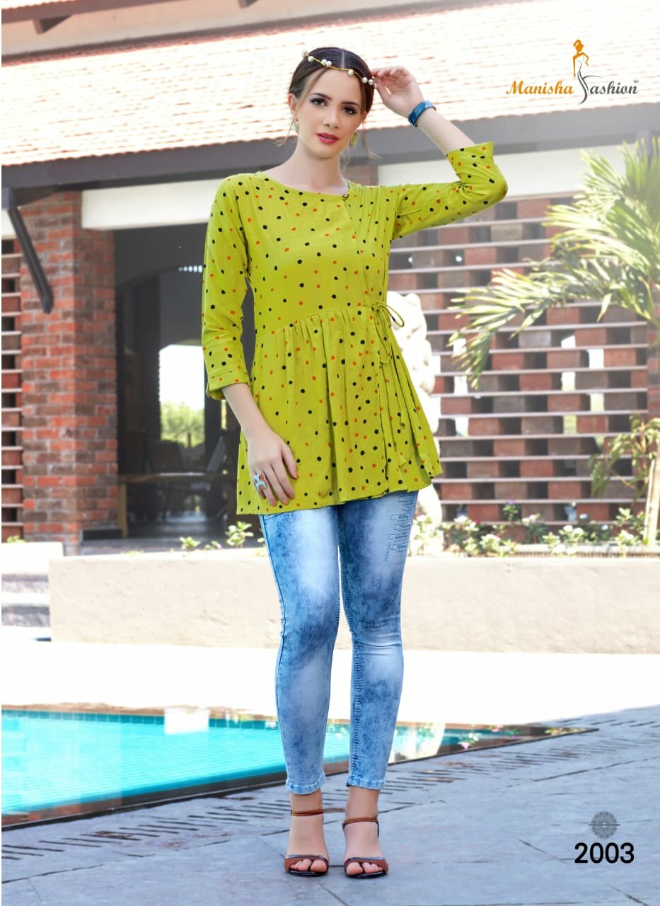Manchali Vol-02 Manisha Fashion Heavy Slub Rayon Top Manchali Vol-02 Manisha Fashion Heavy Slub Rayon Top